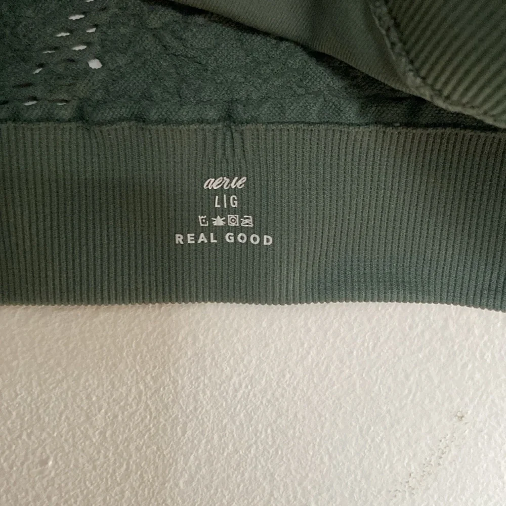 Aerie green jacquard sports top, L - Picture 4 of 9